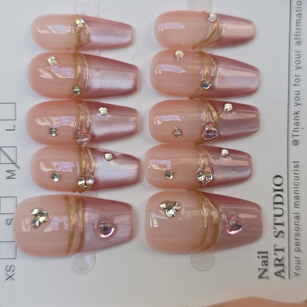Pink Cat Eye Press-On Nails